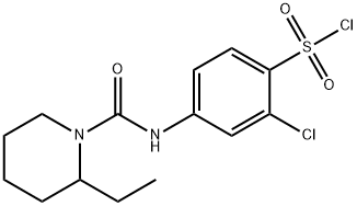 2-CHLORO-4-[(2-ETHYL-PIPERIDINE-1-CARBONYL)-AMINO]-BENZENESULFONYL CHLORIDE 结构式