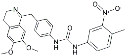 1-(4-((6,7-DIMETHOXY(3,4-DIHYDROISOQUINOLYL))METHYL)PHENYL)-3-(4-METHYL-3-NITROPHENYL)UREA 结构式