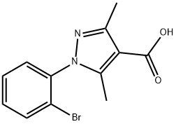 1-(2-BROMOPHENYL)-3,5-DIMETHYL-1H-PYRAZOLE-4-CARBOXYLIC ACID 结构式