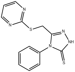 4-PHENYL-5-[(PYRIMIDIN-2-YLTHIO)METHYL]-4H-1,2,4-TRIAZOLE-3-THIOL 结构式