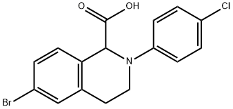 6-BROMO-2-(4-CHLORO-PHENYL)-1,2,3,4-TETRAHYDRO-ISOQUINOLINE-1-CARBOXYLIC ACID 结构式