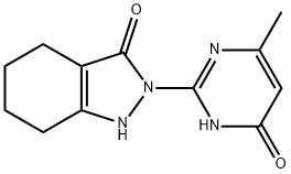 2-(4-METHYL-6-OXO-1,6-DIHYDRO-2-PYRIMIDINYL)-1,2,4,5,6,7-HEXAHYDRO-3H-INDAZOL-3-ONE 结构式