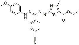 1-(4-METHOXYPHENYL)-3-(4-CYANOPHENYL)-5-(5-ETHOXYCARBONYL-4-METHYLTHIAZOL-2-YL)FORMAZANE 结构式