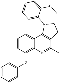1-(2-METHOXYPHENYL)-4-METHYL-2,3-DIHYDRO-1H-PYRROLO[3,2-C]QUINOLIN-6-YL PHENYL ETHER 结构式