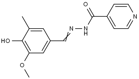 (E)-N'-(4-羟基-3-甲氧基-5-甲基亚苄基)异烟酰肼 结构式