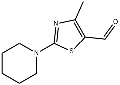 4-甲基-2-(哌啶-1-基)噻唑-5-甲醛 结构式