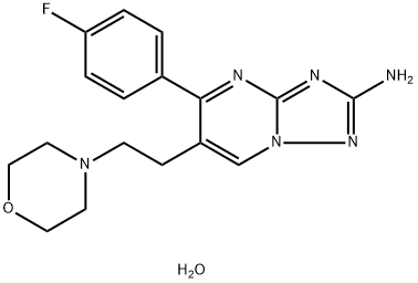5-(4-Fluorophenyl)-6-(2-morpholinoethyl)(1,2,4)triazolo[1,5-a]pyrimidin-2-ylamine 结构式