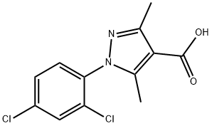 1-(2,4-DICHLOROPHENYL)-3,5-DIMETHYL-1H-PYRAZOLE-4-CARBOXYLIC ACID 结构式