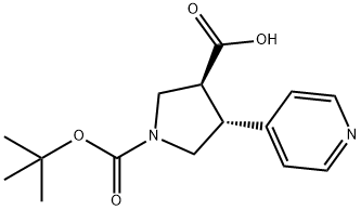N-BOC-(3S,4R)-4-(4-吡啶基)吡咯烷-3-羧酸 结构式