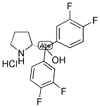 (R)-A,A-BIS(3,4-DIFLUOROPHENYL)-2-PYRROLIDINEMETHANOL HYDROCHLORIDE 结构式