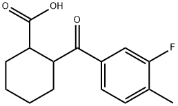 CIS-2-(3-FLUORO-4-METHYLBENZOYL)CYCLOHEXANE-1-CARBOXYLIC ACID 结构式