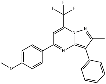 5-(4-METHOXYPHENYL)-2-METHYL-3-PHENYL-7-(TRIFLUOROMETHYL)PYRAZOLO[1,5-A]PYRIMIDINE 结构式