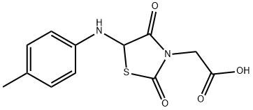 2-[5-(4-甲基苯胺基)-2,4-二氧代-1,3-噻唑烷-3-基]乙酸 结构式