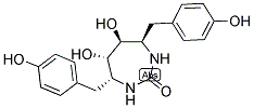 5(S),6(S)-DIHYDROXY-4(R),7(R)-BIS-(4-HYDROXY-BENZYL)-[1,3]DIAZEPAN-2-ONE 结构式