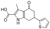 3-METHYL-4-OXO-6-THIOPHEN-2-YL-4,5,6,7-TETRAHYDRO-1H-INDOLE-2-CARBOXYLIC ACID 结构式