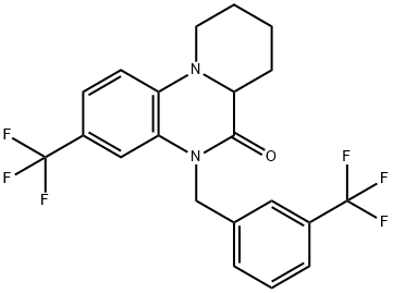 3-(TRIFLUOROMETHYL)-5-[3-(TRIFLUOROMETHYL)BENZYL]-7,8,9,10-TETRAHYDRO-5H-PYRIDO[1,2-A]QUINOXALIN-6(6AH)-ONE 结构式