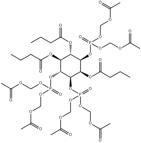 2,5,6-TRI-O-BUTYRYL-MYO-INOSITOL-1,3,4-TRISPHOSPHATE-HEXAKIS(ACETOXYMETHYL) ESTER 结构式