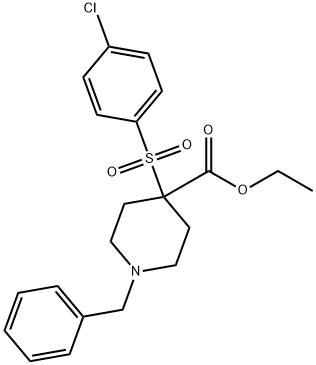 ETHYL 1-BENZYL-4-[(4-CHLOROPHENYL)SULFONYL]-4-PIPERIDINECARBOXYLATE 结构式