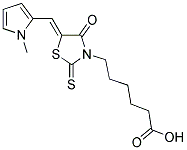 6-[5-(1-METHYL-1H-PYRROL-2-YLMETHYLENE)-4-OXO-2-THIOXO-THIAZOLIDIN-3-YL]-HEXANOIC ACID 结构式