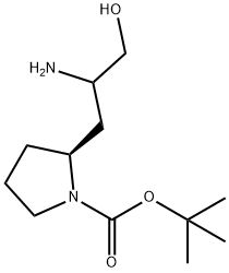 2-(2-AMINO-3-HYDROXY-PROPYL)-PYRROLIDINE-1-CARBOXYLIC ACID TERT-BUTYL ESTER 结构式