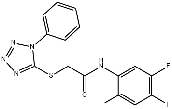 2-[(1-PHENYL-1H-1,2,3,4-TETRAAZOL-5-YL)SULFANYL]-N-(2,4,5-TRIFLUOROPHENYL)ACETAMIDE 结构式