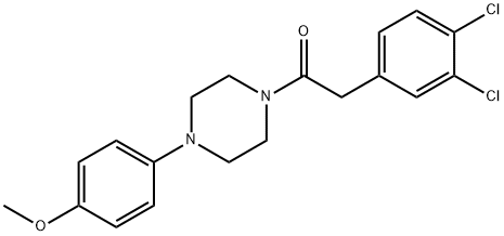 2-(3,4-DICHLOROPHENYL)-1-[4-(4-METHOXYPHENYL)PIPERAZINO]-1-ETHANONE 结构式