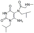 N-(6-AMINO-1-ISOBUTYL-2,4-DIOXO-1,2,3,4-TETRAHYDROPYRIMIDIN-5-YL)-N-ISOBUTYL-2-(METHYLAMINO)ACETAMIDE 结构式