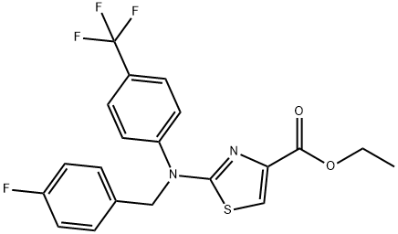 ETHYL 2-[(4-FLUOROBENZYL)-4-(TRIFLUOROMETHYL)ANILINO]-1,3-THIAZOLE-4-CARBOXYLATE 结构式