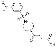 4-[4-[(2-METHYL-5-NITROPHENYL)SULFONYL]PIPERAZIN-1-YL]-4-OXOBUTANOIC ACID 结构式