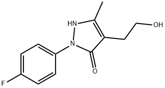 2-(4-FLUOROPHENYL)-4-(2-HYDROXYETHYL)-5-METHYL-1,2-DIHYDRO-3H-PYRAZOL-3-ONE 结构式