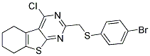 2-(4-BROMO-PHENYLSULFANYLMETHYL)-4-CHLORO-5,6,7,8-TETRAHYDRO-BENZO[4,5]THIENO[2,3-D]PYRIMIDINE 结构式