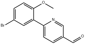 6-(5-BROMO-2-METHOXY-PHENYL)-PYRIDINE-3-CARBALDEHYDE 结构式