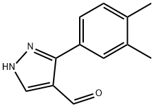 3-(3,4-二甲基苯基)-1H-吡唑-4-甲醛 结构式