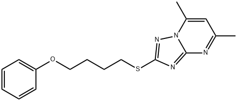 5,7-DIMETHYL-2-[(4-PHENOXYBUTYL)SULFANYL][1,2,4]TRIAZOLO[1,5-A]PYRIMIDINE 结构式