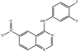 N-(3,4-DIFLUOROPHENYL)-6-NITRO-4-QUINAZOLINAMINE 结构式