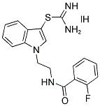 1-(2-[(2-FLUOROBENZOYL)AMINO]ETHYL)-1H-INDOL-3-YL IMIDOTHIOCARBAMATE HYDROIODIDE 结构式