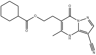 2-(3-CYANO-5-METHYL-7-OXO-4,7-DIHYDROPYRAZOLO[1,5-A]PYRIMIDIN-6-YL)ETHYL CYCLOHEXANECARBOXYLATE 结构式