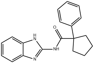 N-(1H-苯并[D]咪唑-2-基)-N-(1-苯基环戊基)甲酰胺 结构式