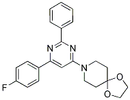 8-[6-(4-FLUORO-PHENYL)-2-PHENYL-PYRIMIDIN-4-YL]-1,4-DIOXA-8-AZA-SPIRO[4.5]DECANE 结构式