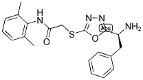 2-[5-(1-Amino-2-phenyl-ethyl)-[1,3,4]oxadiazol-2-ylsulfanyl]-N-(2,6-dimethyl-phenyl)-acetamide 结构式