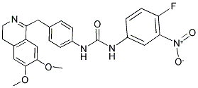 1-(4-((6,7-DIMETHOXY(3,4-DIHYDROISOQUINOLYL))METHYL)PHENYL)-3-(4-FLUORO-3-NITROPHENYL)UREA 结构式