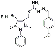 3-((1-AMINO-2,3-DIAZA-4-(4-METHOXYPHENYL)BUTA-1,3-DIENYLTHIO)METHYL)-4-BROMO-2-METHYL-1-PHENYL-3-PYRAZOLIN-5-ONE, BROMIDE 结构式