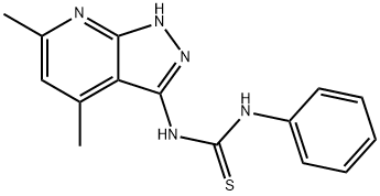 1-(4,6-DIMETHYL-1H-PYRAZOLO[3,4-B]PYRIDIN-3-YL)-3-PHENYL-THIOUREA 结构式