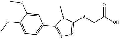 [5-(3,4-DIMETHOXY-PHENYL)-4-METHYL-4 H-[1,2,4]TRIAZOL-3-YLSULFANYL]-ACETIC ACID 结构式