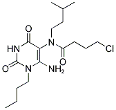 N-(6-Amino-1-butyl-2,4-dioxo-1,2,3,4-tetrahydro-pyrimidin-5-yl)-4-chloro-N-(3-methyl-butyl)-butyramide 结构式
