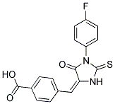 4-[1-(4-FLUORO-PHENYL)-5-OXO-2-THIOXO-IMIDAZOLIDIN-4-YLIDENEMETHYL]-BENZOIC ACID 结构式