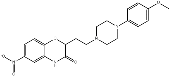 2-(2-[4-(4-METHOXYPHENYL)PIPERAZINO]ETHYL)-6-NITRO-2H-1,4-BENZOXAZIN-3(4H)-ONE 结构式