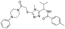 4-METHYL-N-(2-METHYL-1-(4-METHYL-5-(2-OXO-2-(4-PHENYLPIPERAZIN-1-YL)ETHYLTHIO)-4H-1,2,4-TRIAZOL-3-YL)PROPYL)BENZAMIDE 结构式