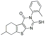 2-MERCAPTO-7-METHYL-3-(2-METHYLPHENYL)-5,6,7,8-TETRAHYDRO[1]BENZOTHIENO[2,3-D]PYRIMIDIN-4(3H)-ONE 结构式