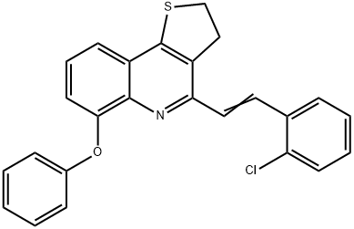 4-[(E)-2-(2-CHLOROPHENYL)ETHENYL]-2,3-DIHYDROTHIENO[3,2-C]QUINOLIN-6-YL PHENYL ETHER 结构式